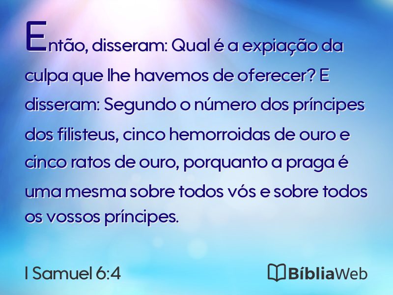 I Samuel 6:4 em imagem para compartilhar