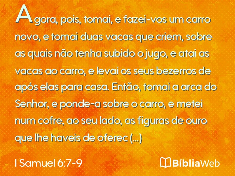 I Samuel 6:7-9 em imagem para compartilhar