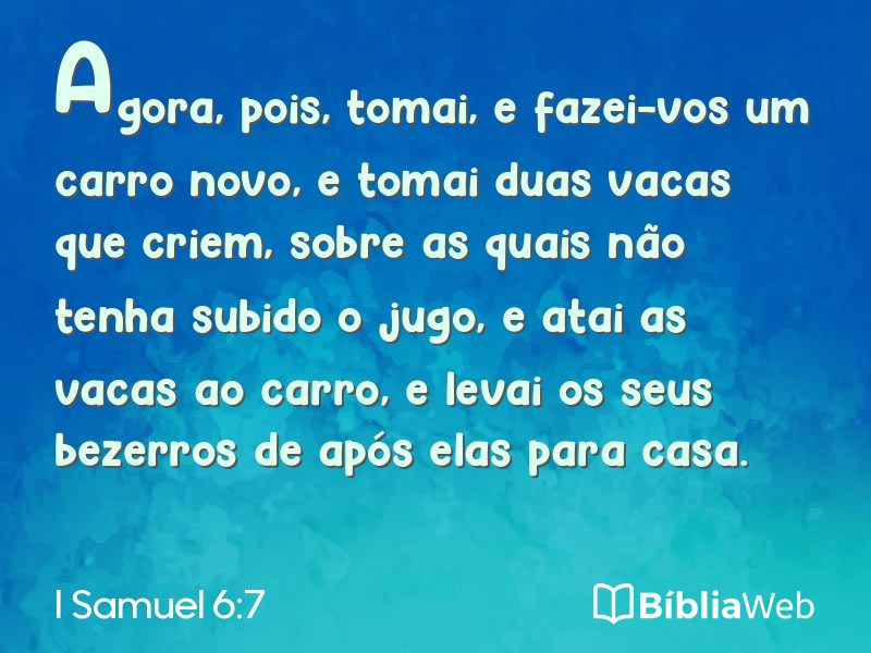 I Samuel 6:7 em imagem para compartilhar