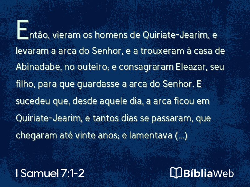 I Samuel 7:1-2 em imagem para compartilhar
