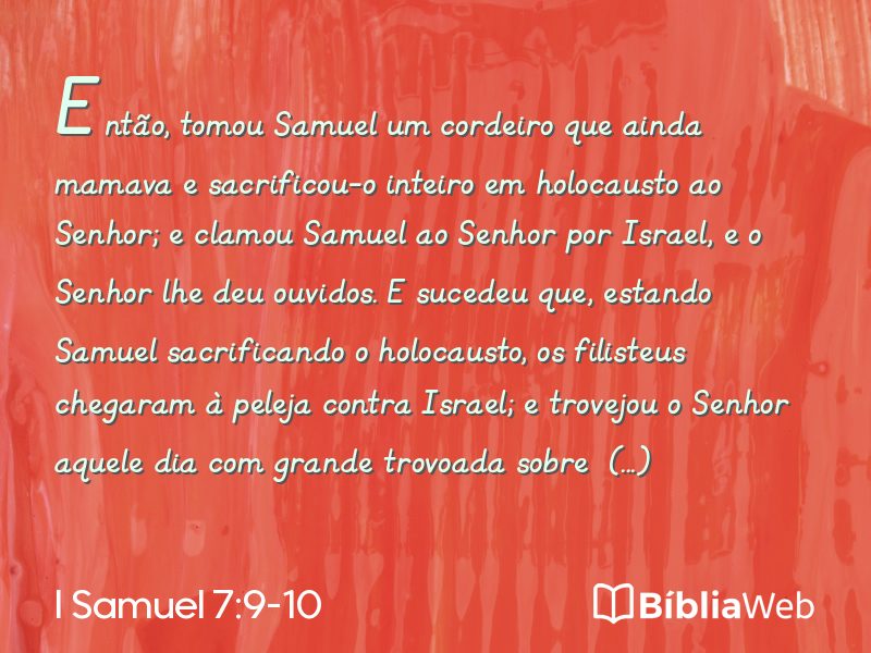 I Samuel 7:9-10 em imagem para compartilhar