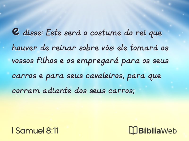 I Samuel 8:11 em imagem para compartilhar