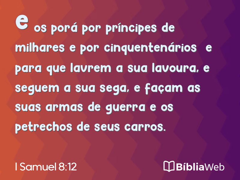 I Samuel 8:12 em imagem para compartilhar