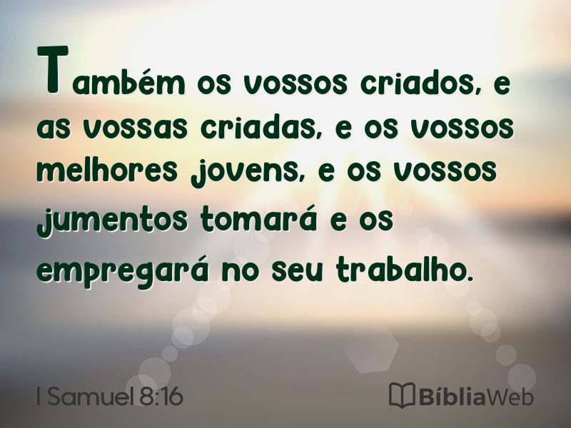 I Samuel 8:16 em imagem para compartilhar