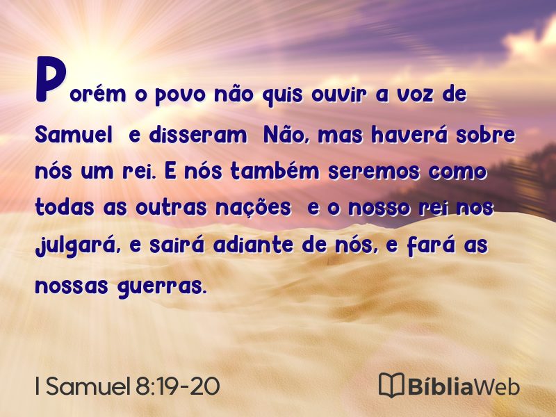 I Samuel 8:19-20 em imagem para compartilhar