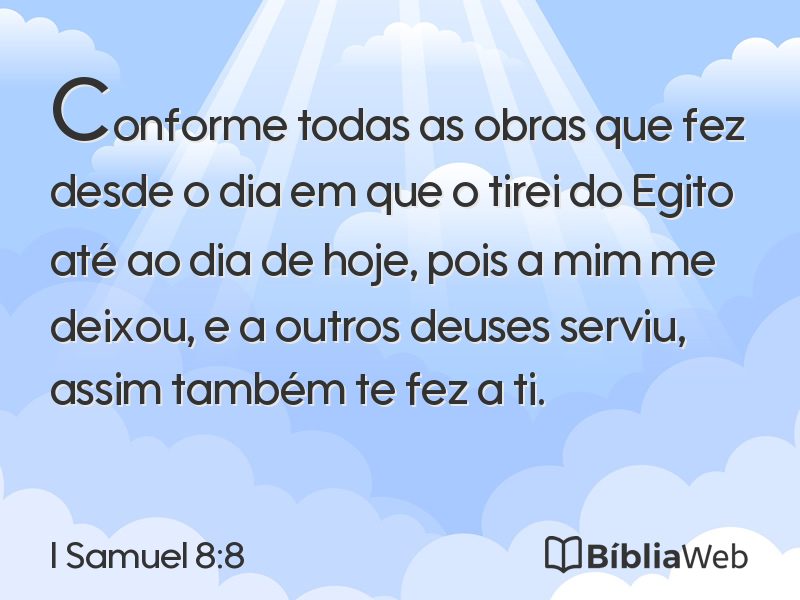 I Samuel 8:8 em imagem para compartilhar
