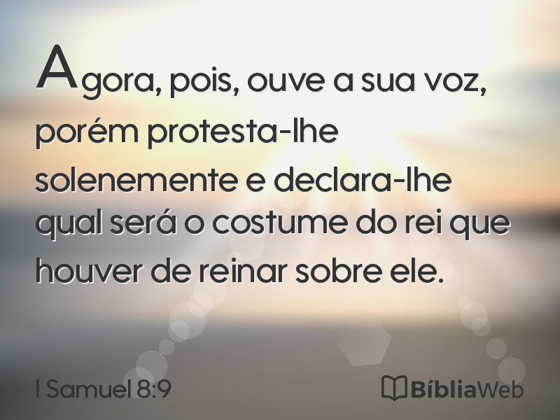 I Samuel 8:9 em imagem para compartilhar