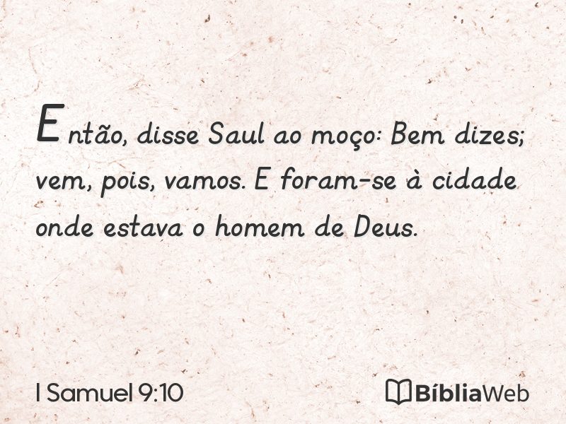 I Samuel 9:10 em imagem para compartilhar