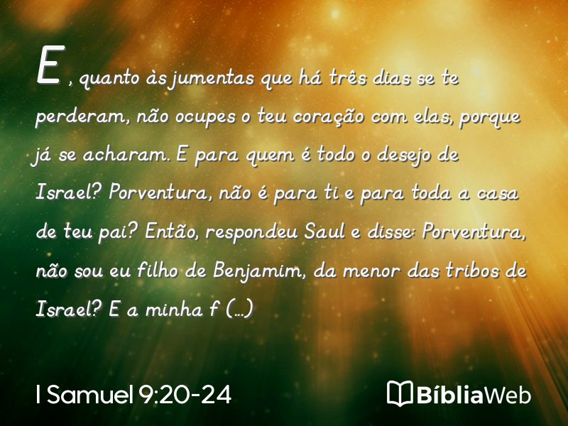 I Samuel 9:20-24 em imagem para compartilhar