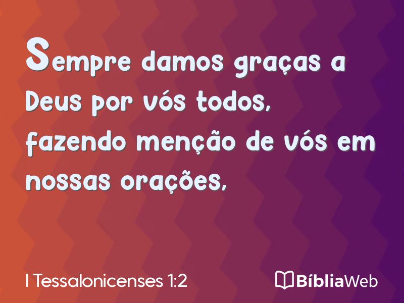 I Tessalonicenses 1:2 em imagem para compartilhar