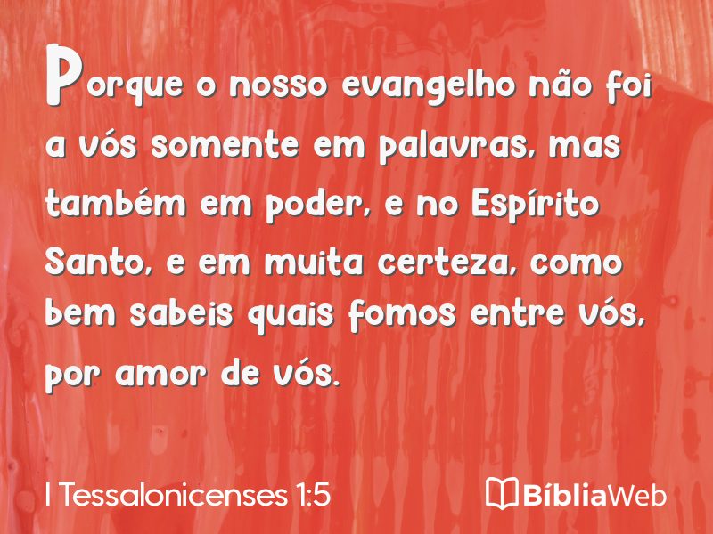 I Tessalonicenses 1:5 em imagem para compartilhar