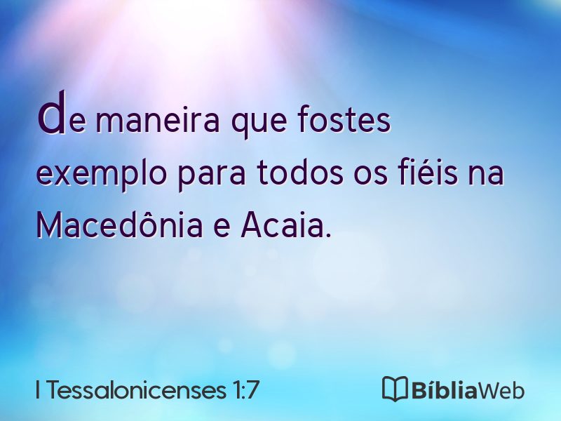 I Tessalonicenses 1:7 em imagem para compartilhar