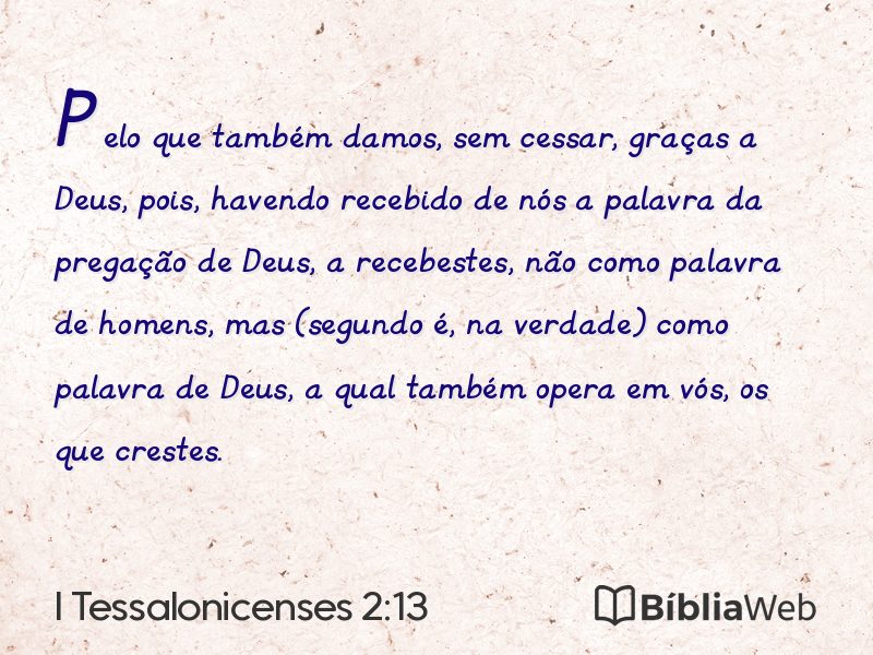 I Tessalonicenses 2:13 em imagem para compartilhar