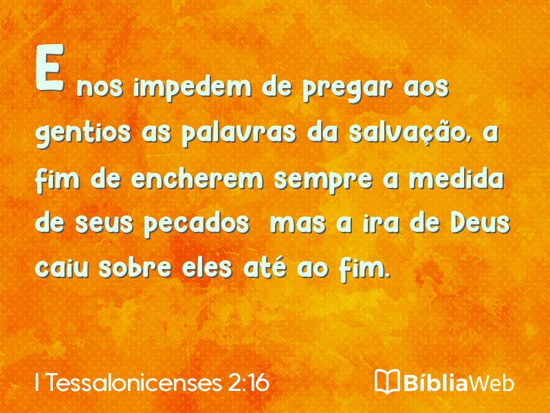 I Tessalonicenses 2:16 em imagem para compartilhar