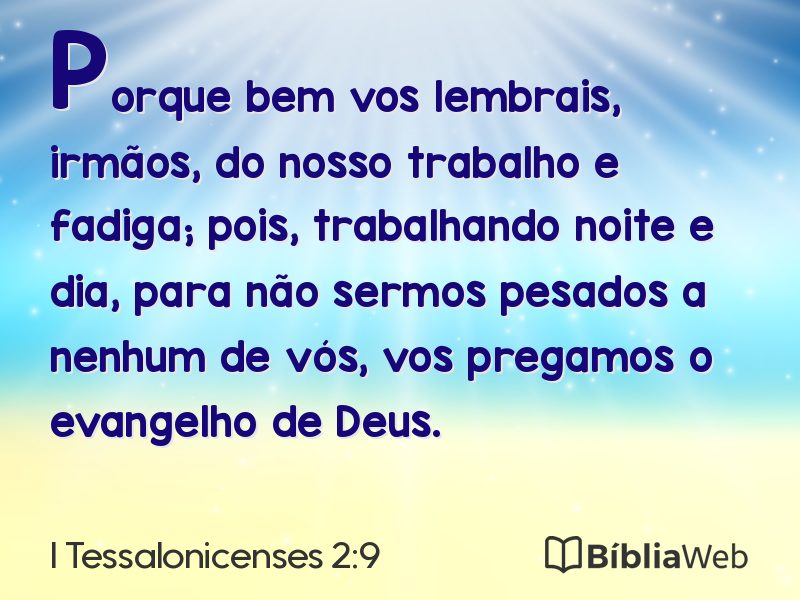 I Tessalonicenses 2:9 em imagem para compartilhar