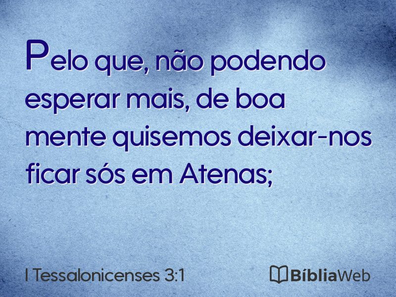 I Tessalonicenses 3:1 em imagem para compartilhar
