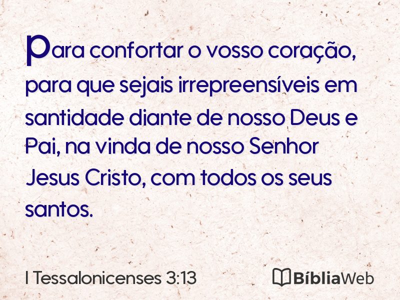 I Tessalonicenses 3:13 em imagem para compartilhar