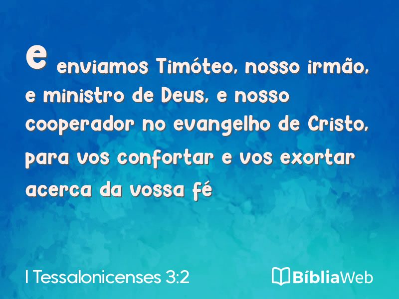 I Tessalonicenses 3:2 em imagem para compartilhar