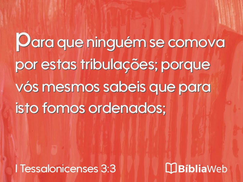 I Tessalonicenses 3:3 em imagem para compartilhar