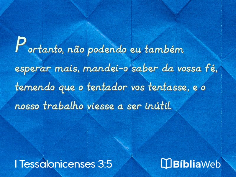 I Tessalonicenses 3:5 em imagem para compartilhar