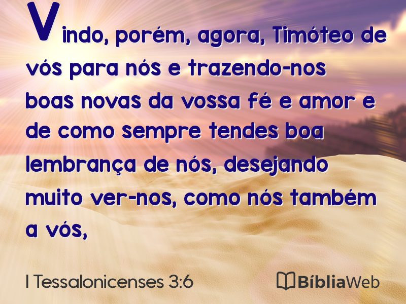 I Tessalonicenses 3:6 em imagem para compartilhar
