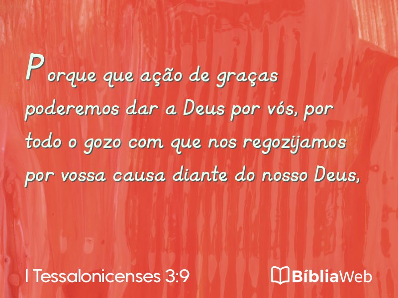 I Tessalonicenses 3:9 em imagem para compartilhar