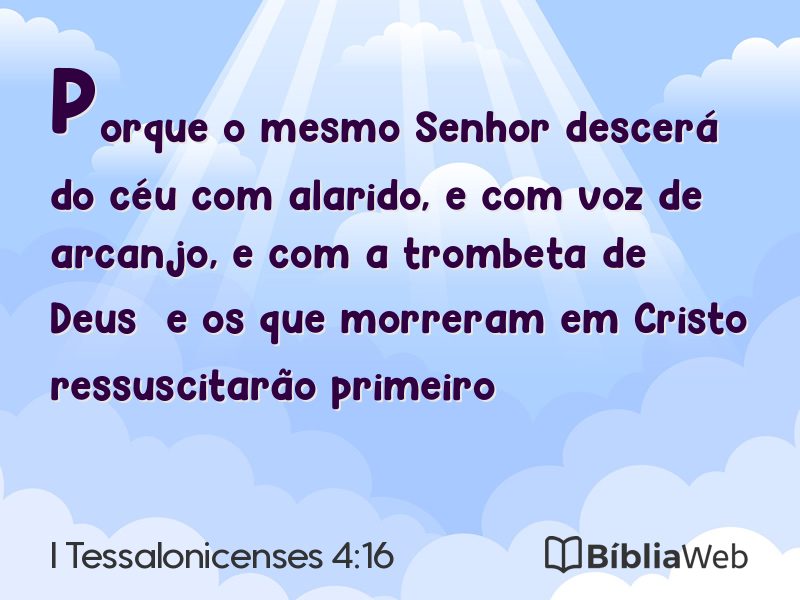 I Tessalonicenses 4:16 em imagem para compartilhar