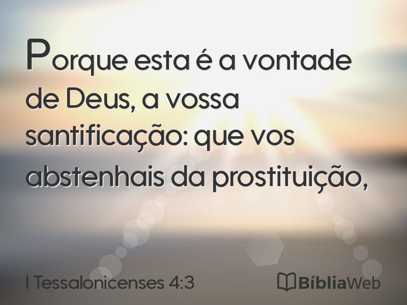 I Tessalonicenses 4:3 em imagem para compartilhar
