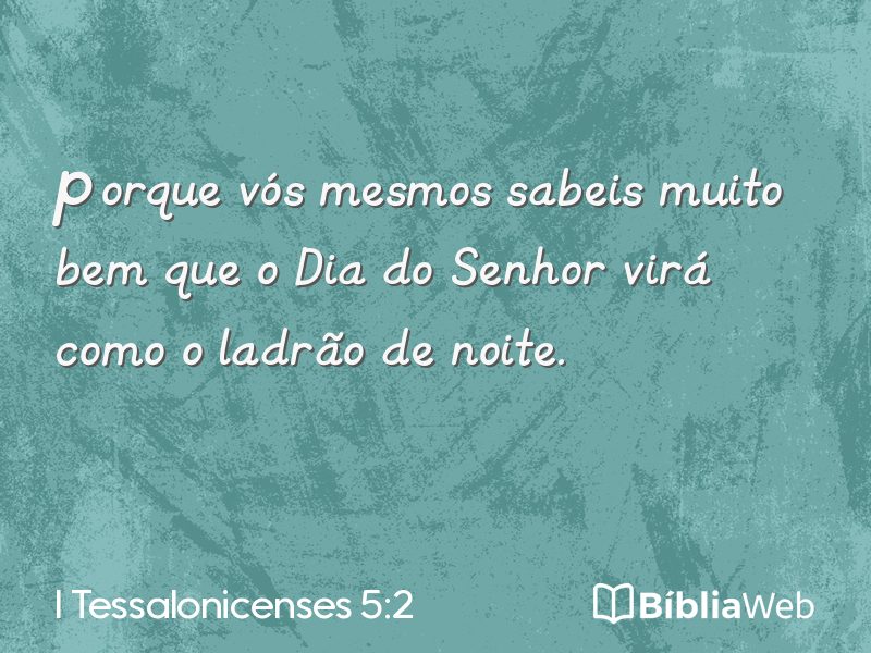 I Tessalonicenses 5:2 em imagem para compartilhar