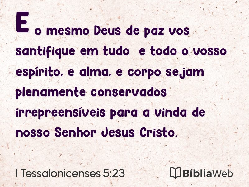 I Tessalonicenses 5:23 em imagem para compartilhar