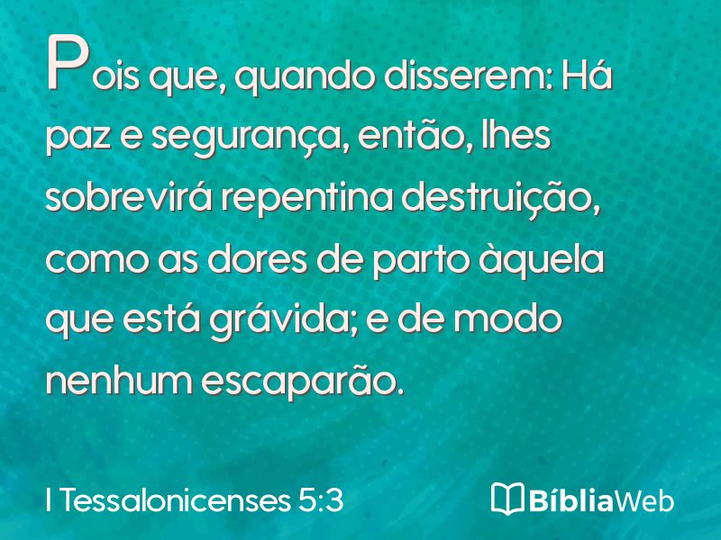 I Tessalonicenses 5:3 em imagem para compartilhar