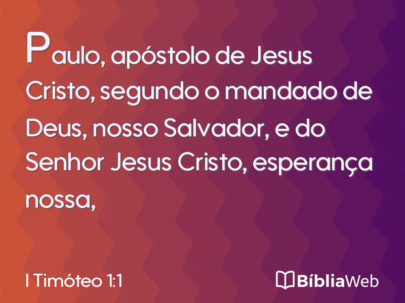 I Timóteo 1:1 em imagem para compartilhar