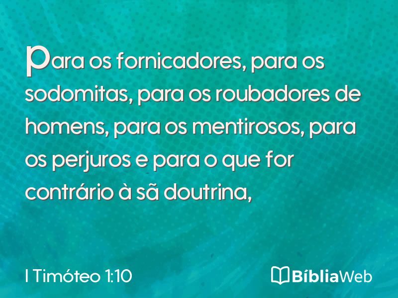 I Timóteo 1:10 em imagem para compartilhar