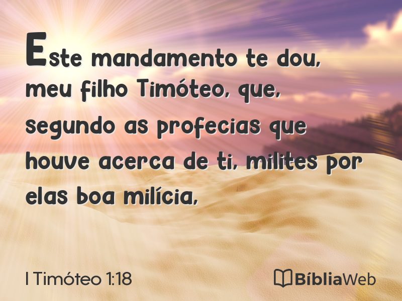 I Timóteo 1:18 em imagem para compartilhar