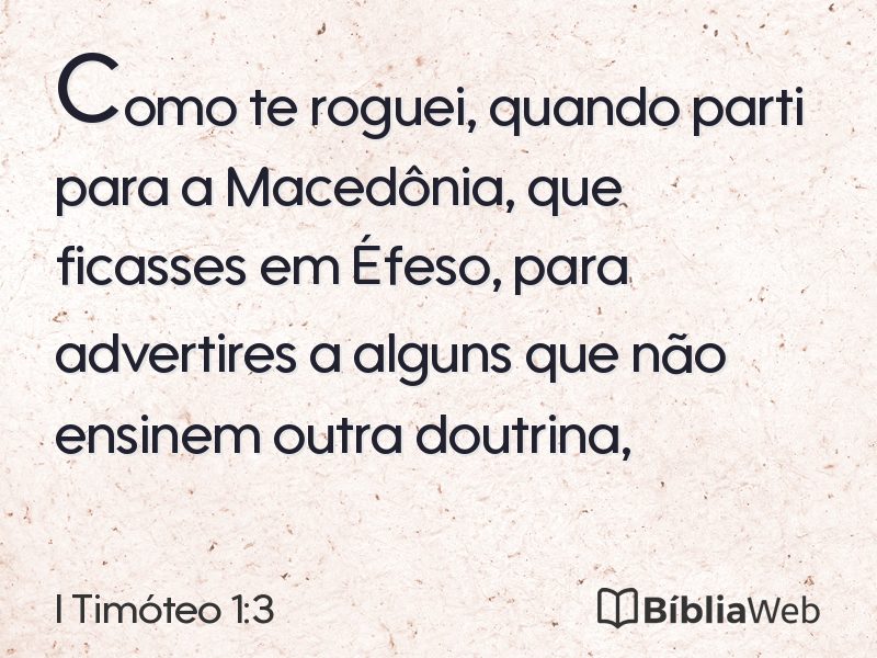 I Timóteo 1:3 em imagem para compartilhar