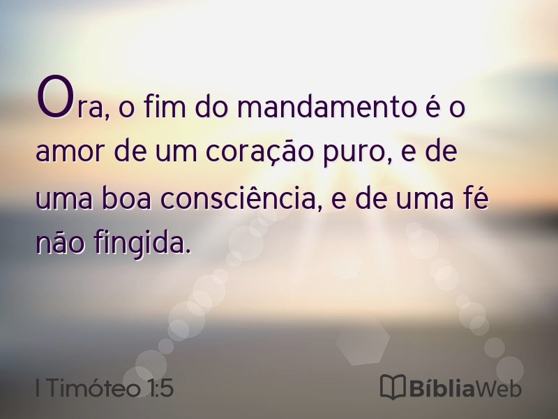 I Timóteo 1:5 em imagem para compartilhar