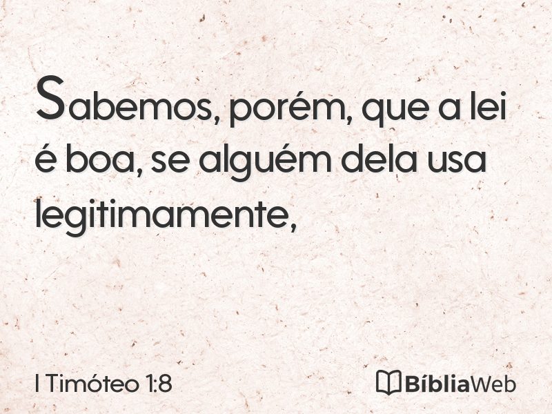 I Timóteo 1:8 em imagem para compartilhar