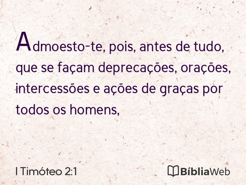 I Timóteo 2:1 em imagem para compartilhar