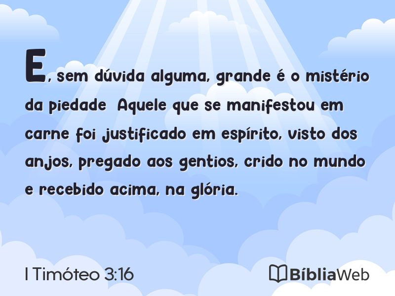 I Timóteo 3:16 em imagem para compartilhar