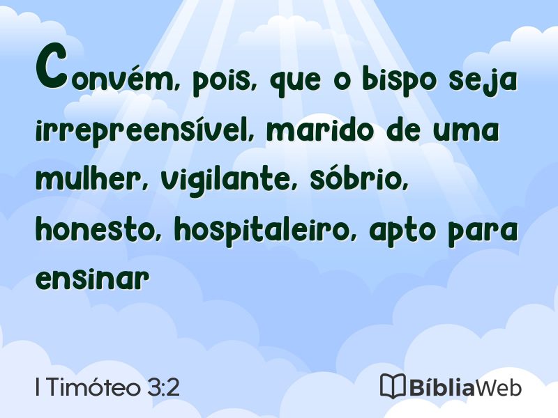 I Timóteo 3:2 em imagem para compartilhar