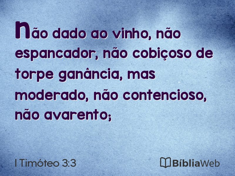 I Timóteo 3:3 em imagem para compartilhar