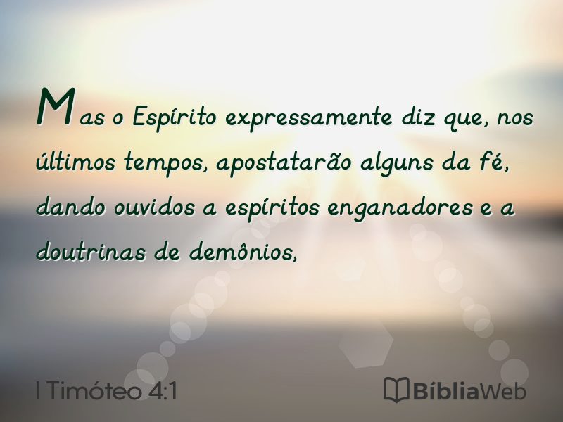 I Timóteo 4:1 em imagem para compartilhar