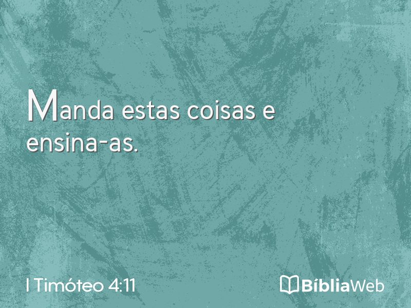 I Timóteo 4:11 em imagem para compartilhar