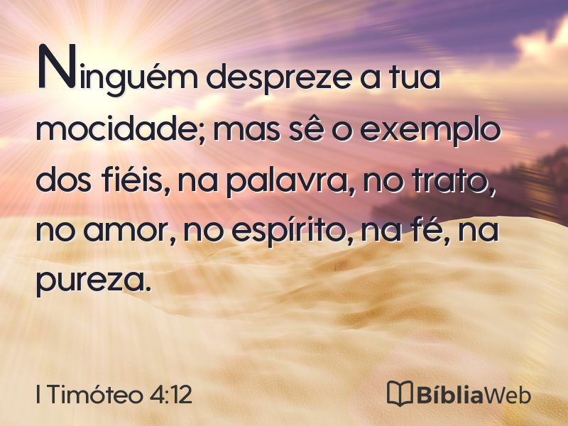 I Timóteo 4:12 em imagem para compartilhar