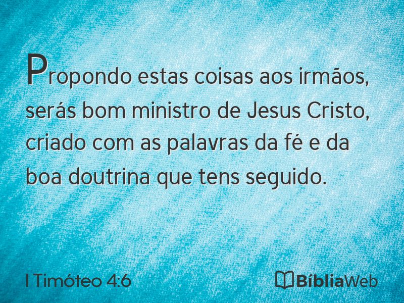 I Timóteo 4:6 em imagem para compartilhar