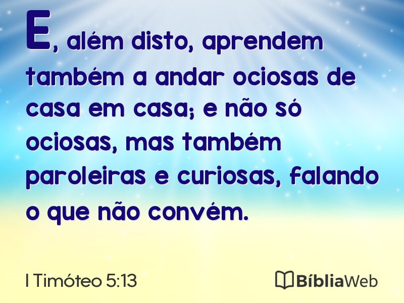 I Timóteo 5:13 em imagem para compartilhar