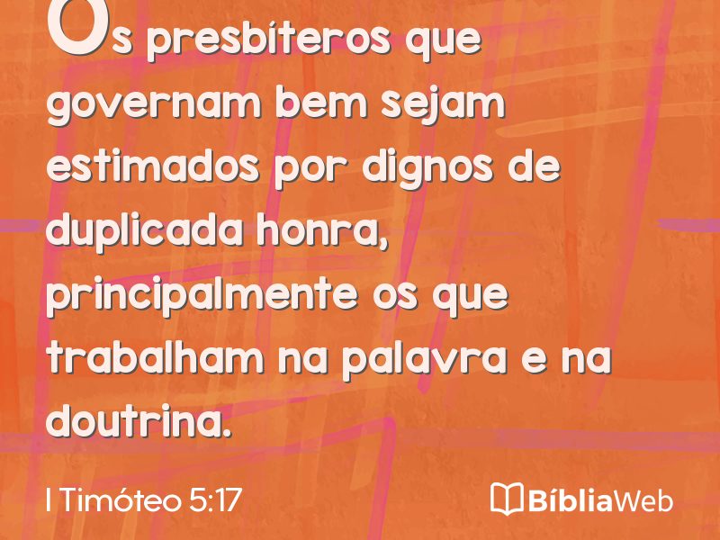 I Timóteo 5:17 em imagem para compartilhar