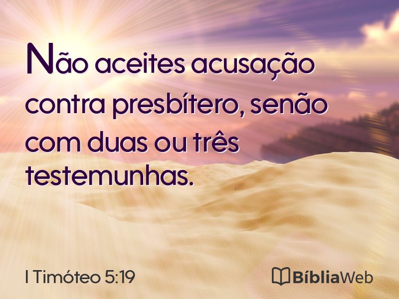 I Timóteo 5:19 em imagem para compartilhar