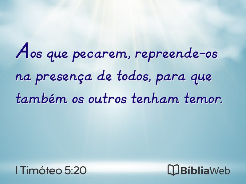 I Timóteo 5:20 em imagem para compartilhar