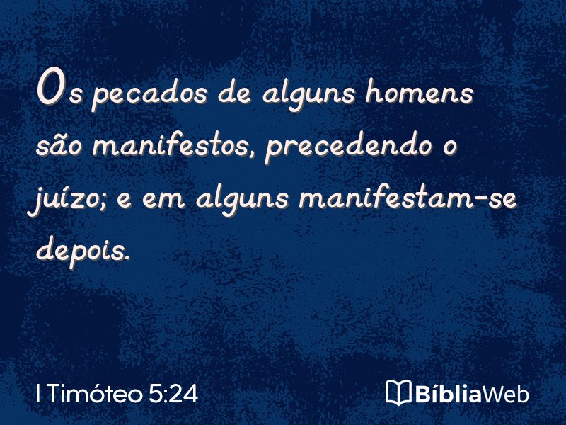 I Timóteo 5:24 em imagem para compartilhar